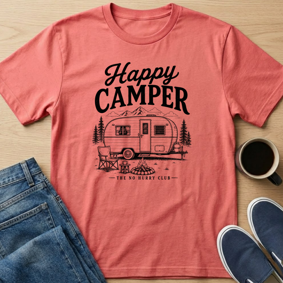 Happy Camper - Black T-Shirt