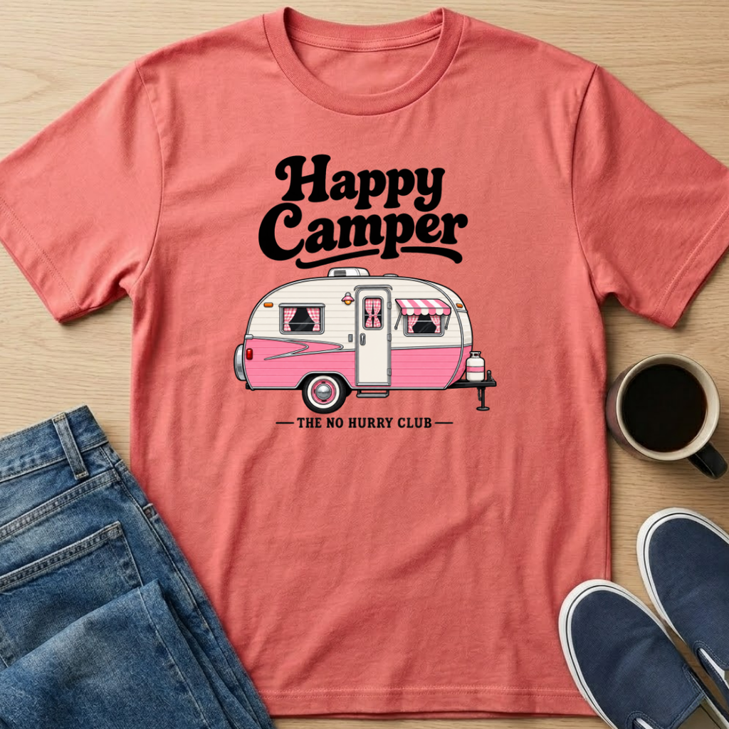 Happy Camper - Pink T-Shirt