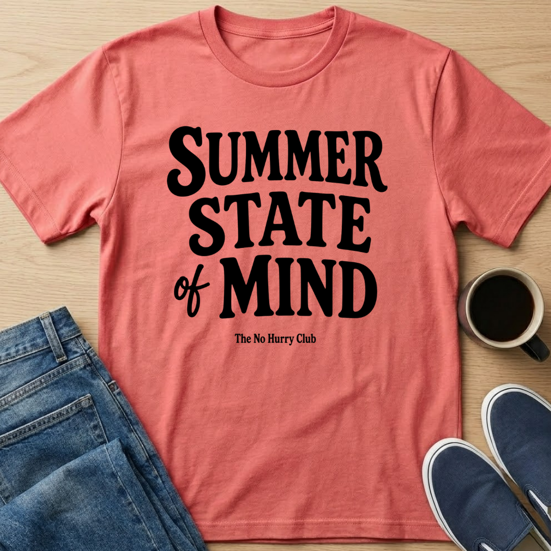 Summer State Of Mind Text T-Shirt
