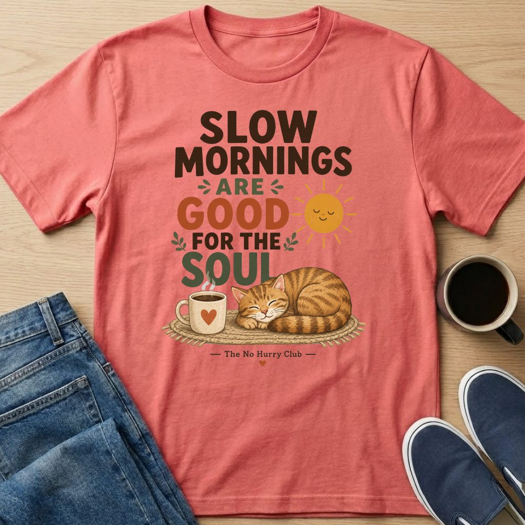 Slow Mornings Cat T-Shirt