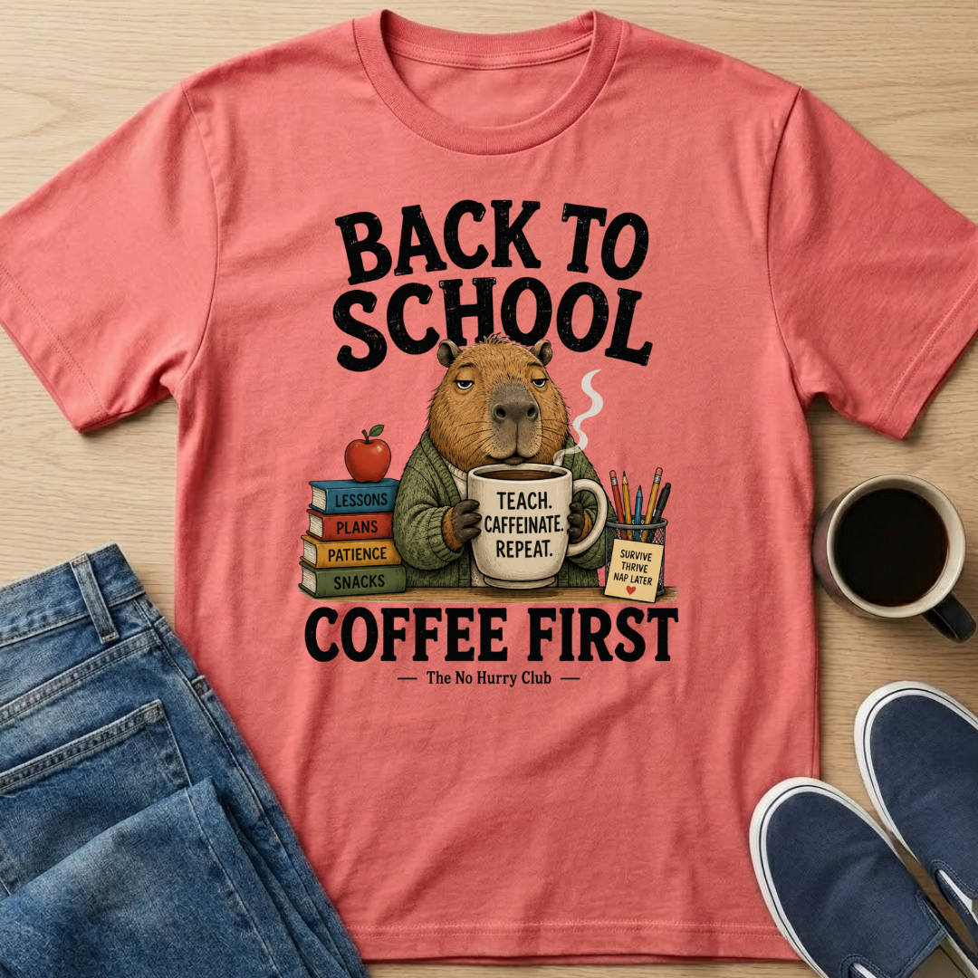 Back To School, Coffee First T-Shirt