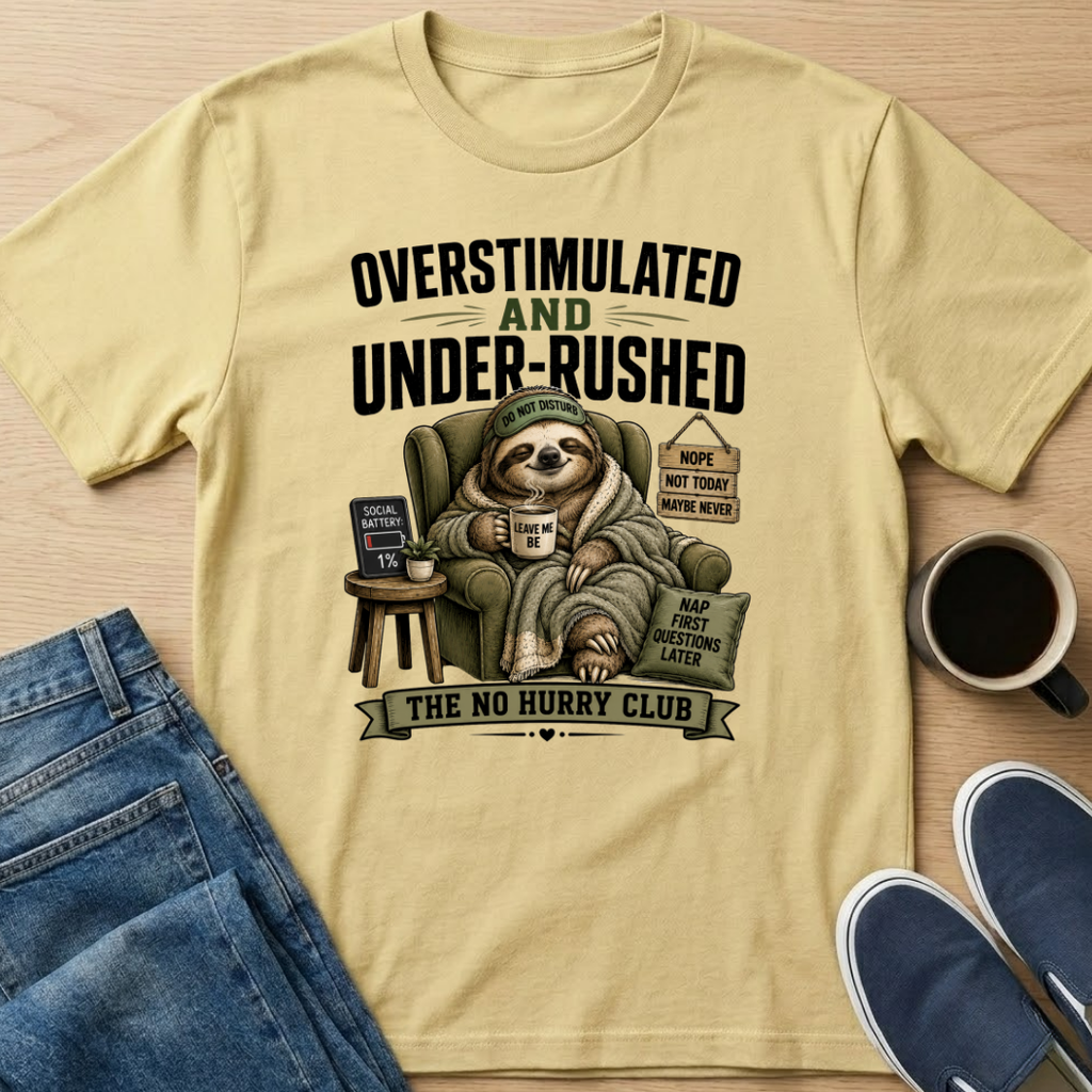 Overstimulated Sloth T-Shirt
