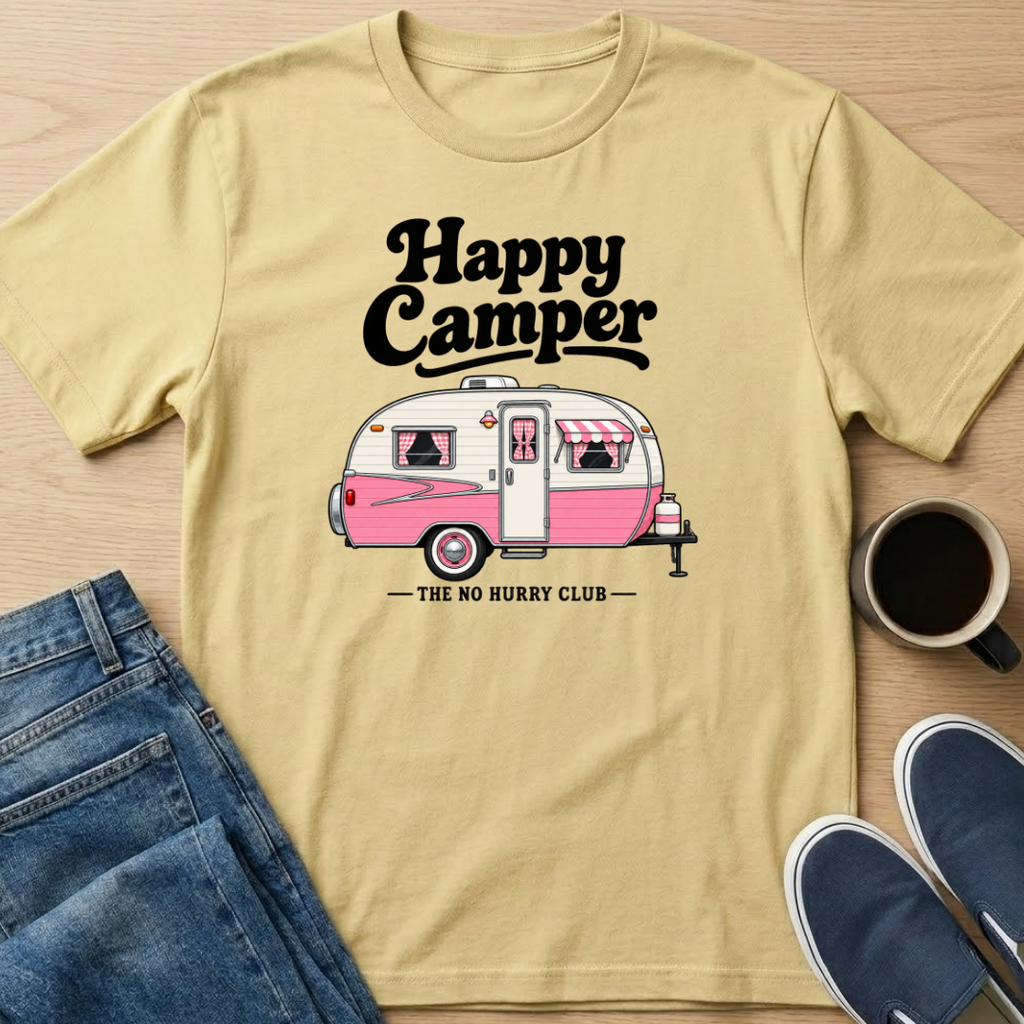 Happy Camper - Pink T-Shirt
