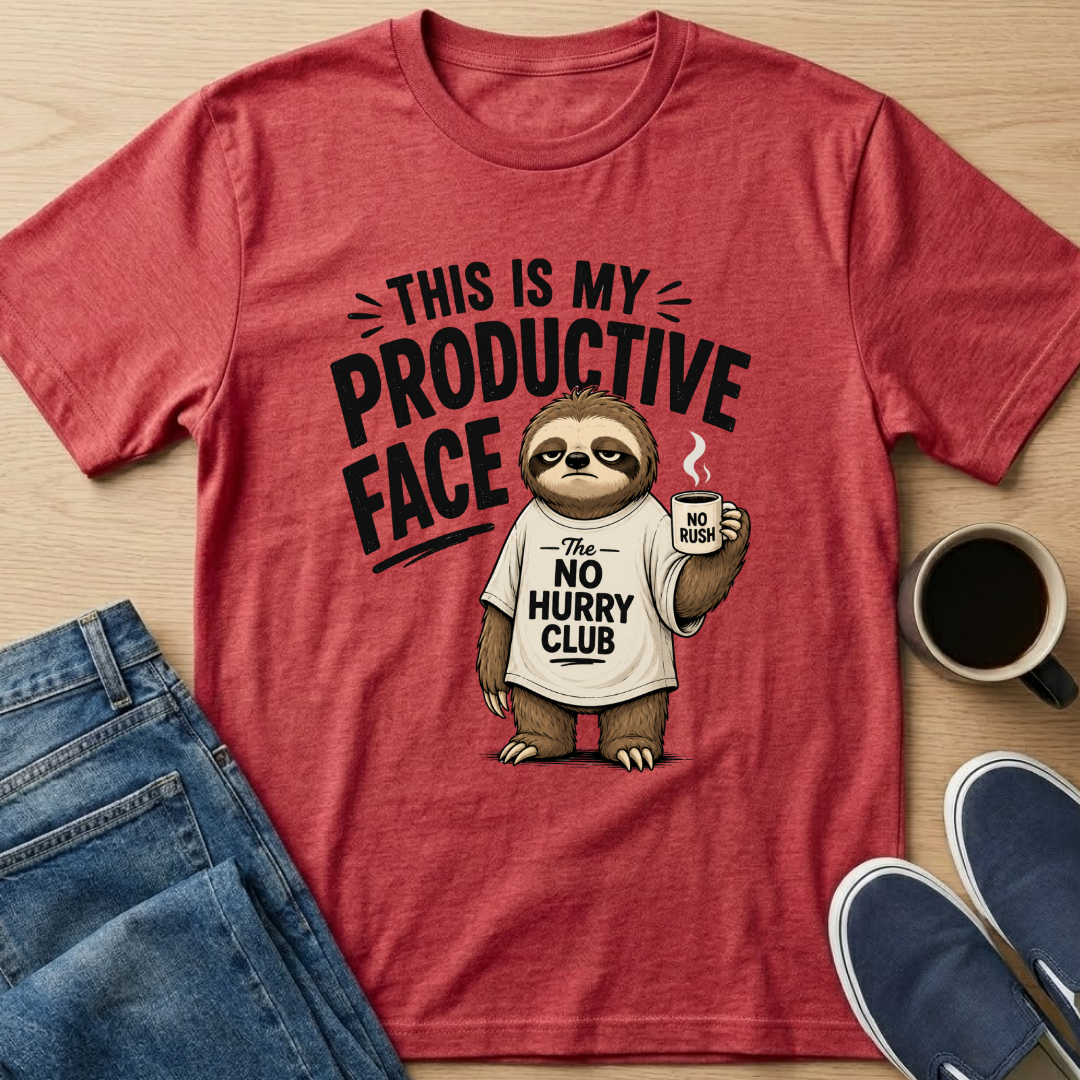 Productive Face Sloth T-Shirt