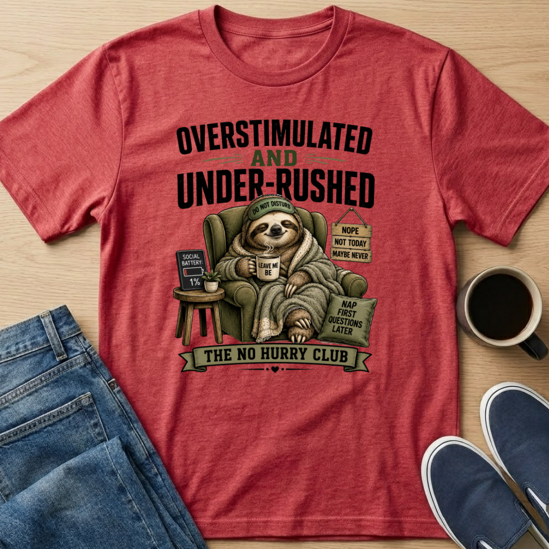 Overstimulated Sloth T-Shirt
