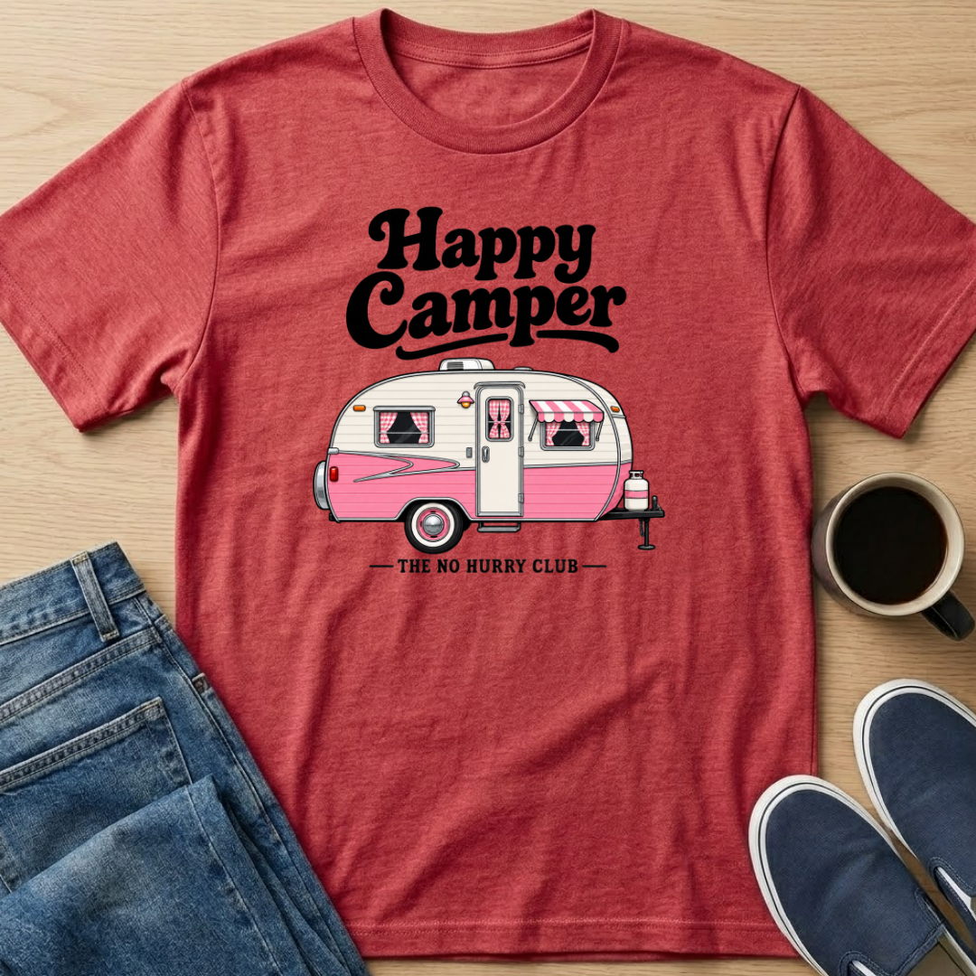 Happy Camper - Pink T-Shirt