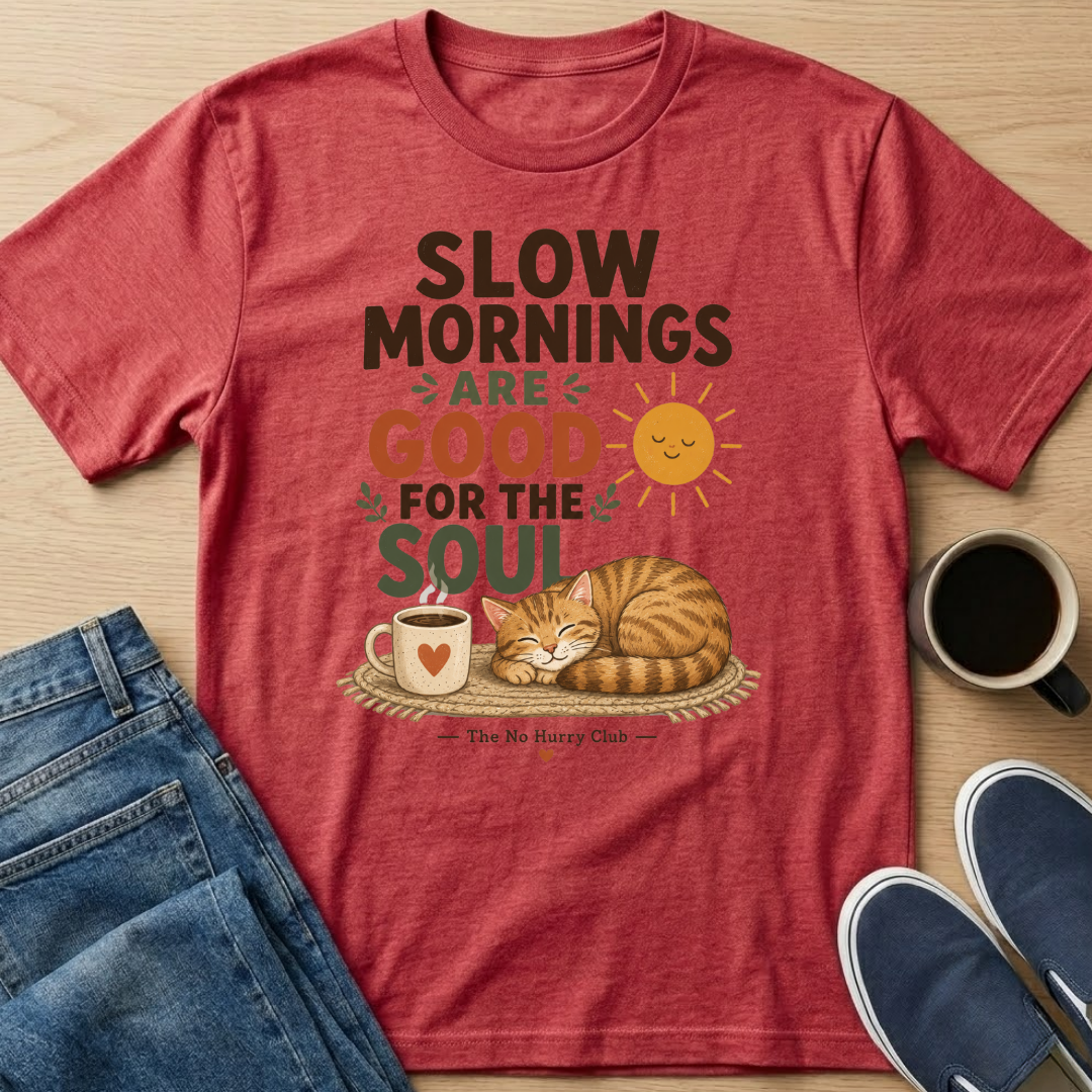 Slow Mornings Cat T-Shirt