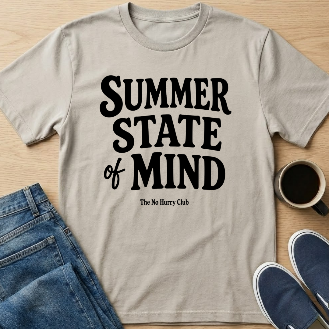 Summer State Of Mind Text T-Shirt