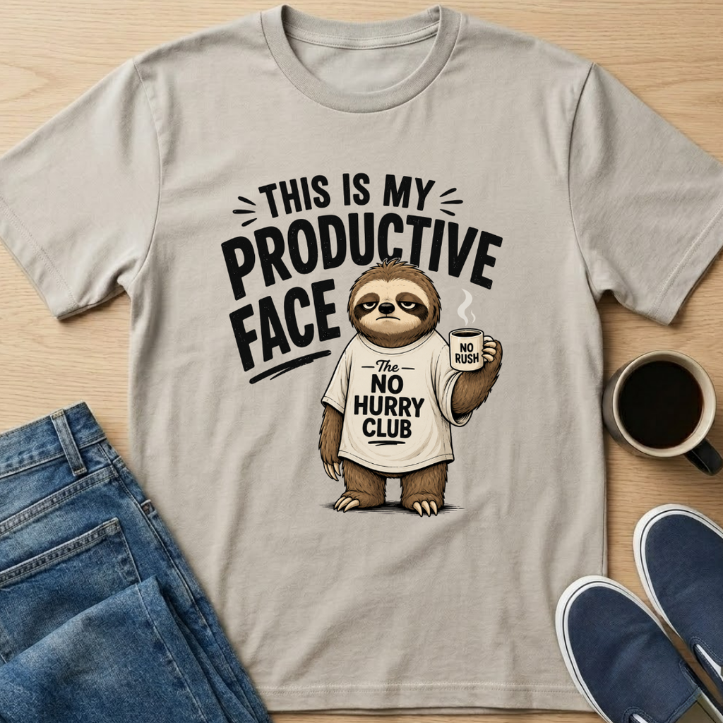 Productive Face Sloth T-Shirt