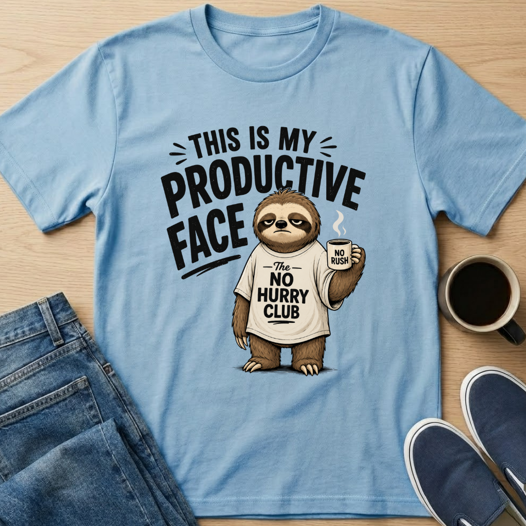 Productive Face Sloth T-Shirt