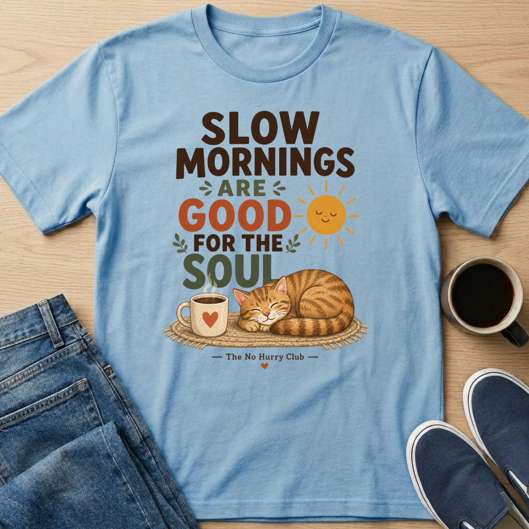 Slow Mornings Cat T-Shirt