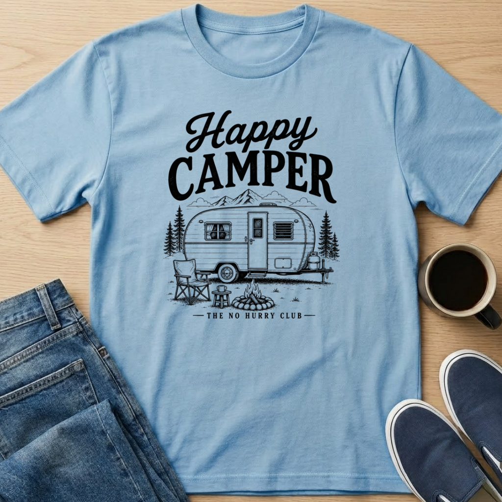 Happy Camper - Black T-Shirt
