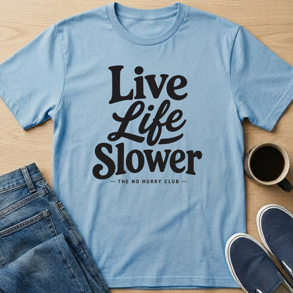 Live Life Slower Text T-Shirt
