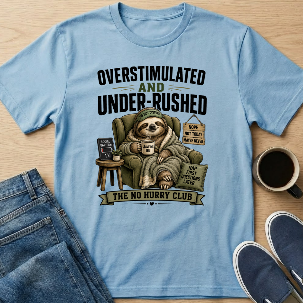 Overstimulated Sloth T-Shirt
