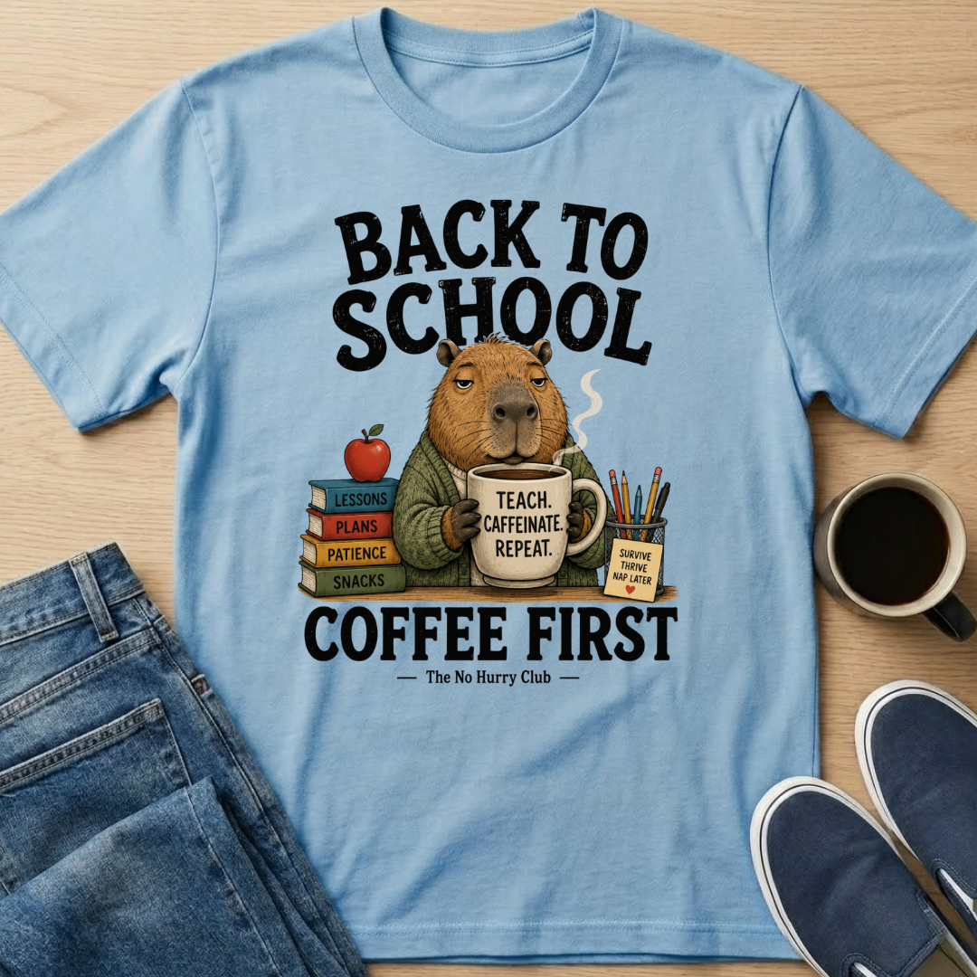 Back To School, Coffee First T-Shirt