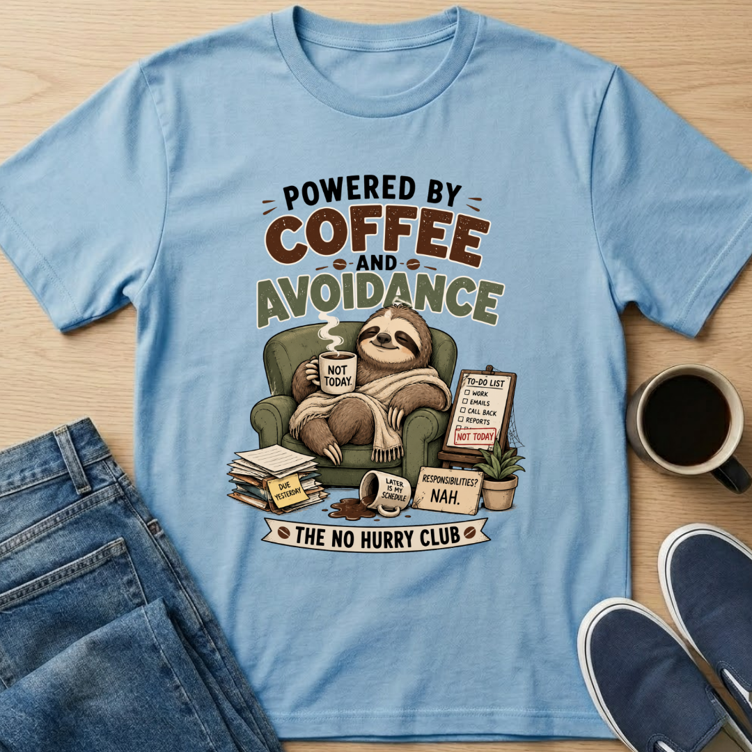Coffee And Avoidance - Sloth T-Shirt
