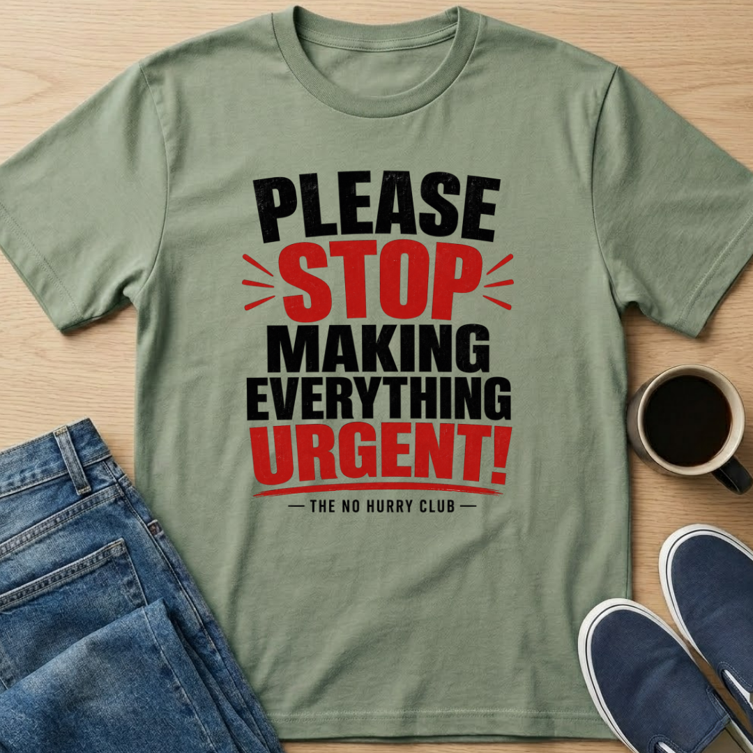 Please Stop Text T-Shirt