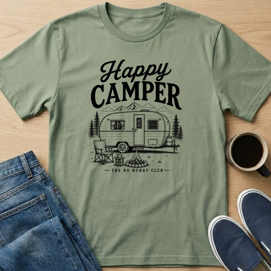 Happy Camper - Black T-Shirt