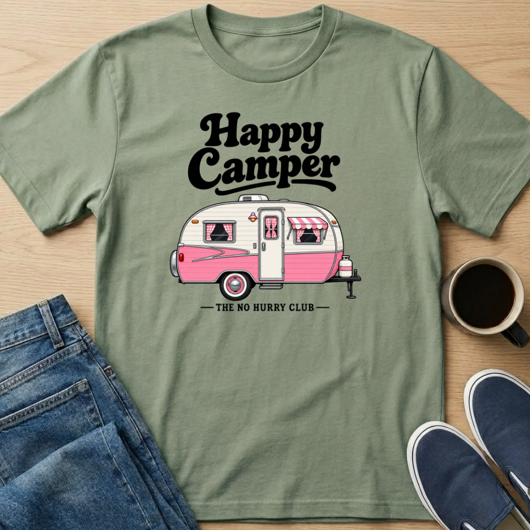 Happy Camper - Pink T-Shirt