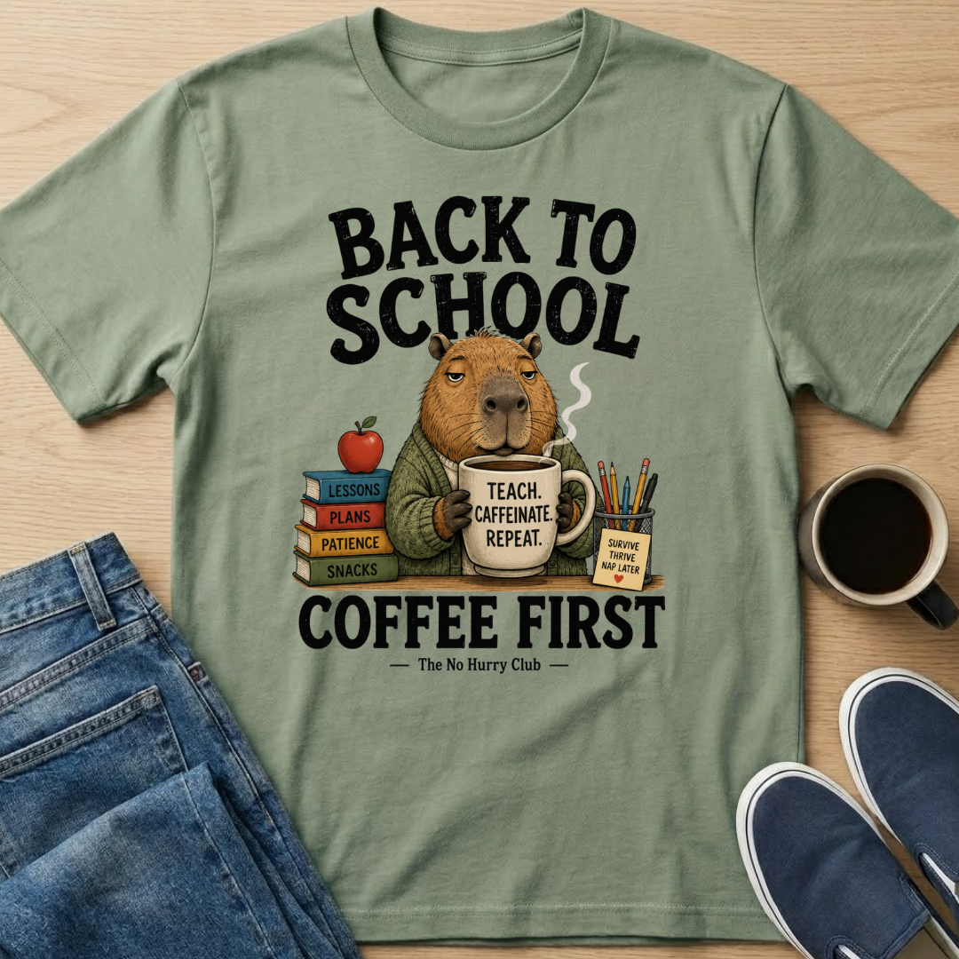 Back To School, Coffee First T-Shirt