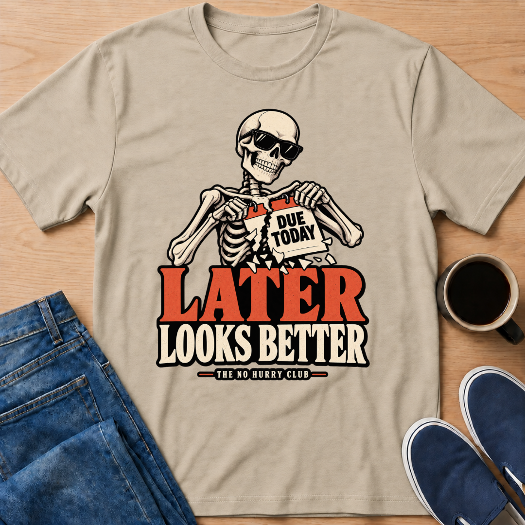 Later Works Better T-Shirt