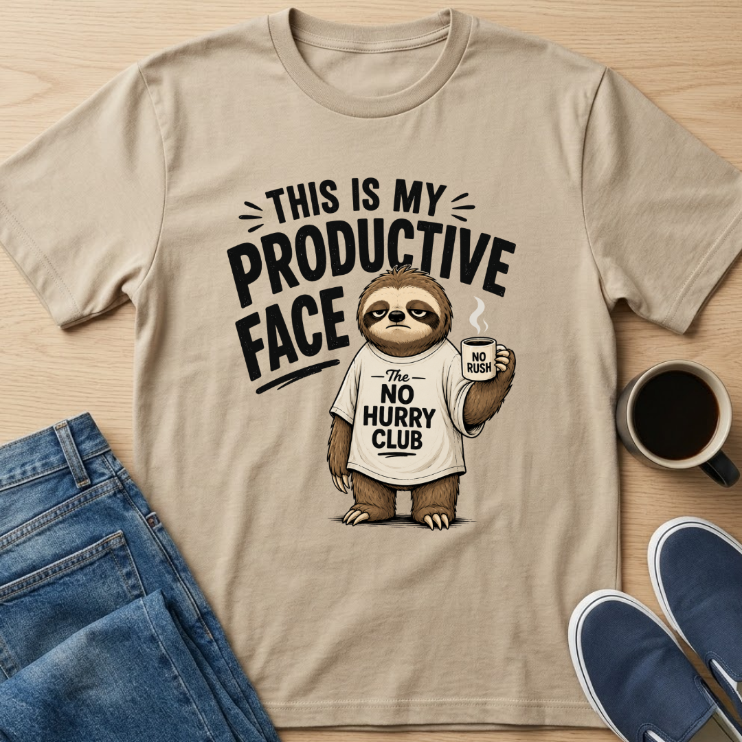 Productive Face Sloth T-Shirt