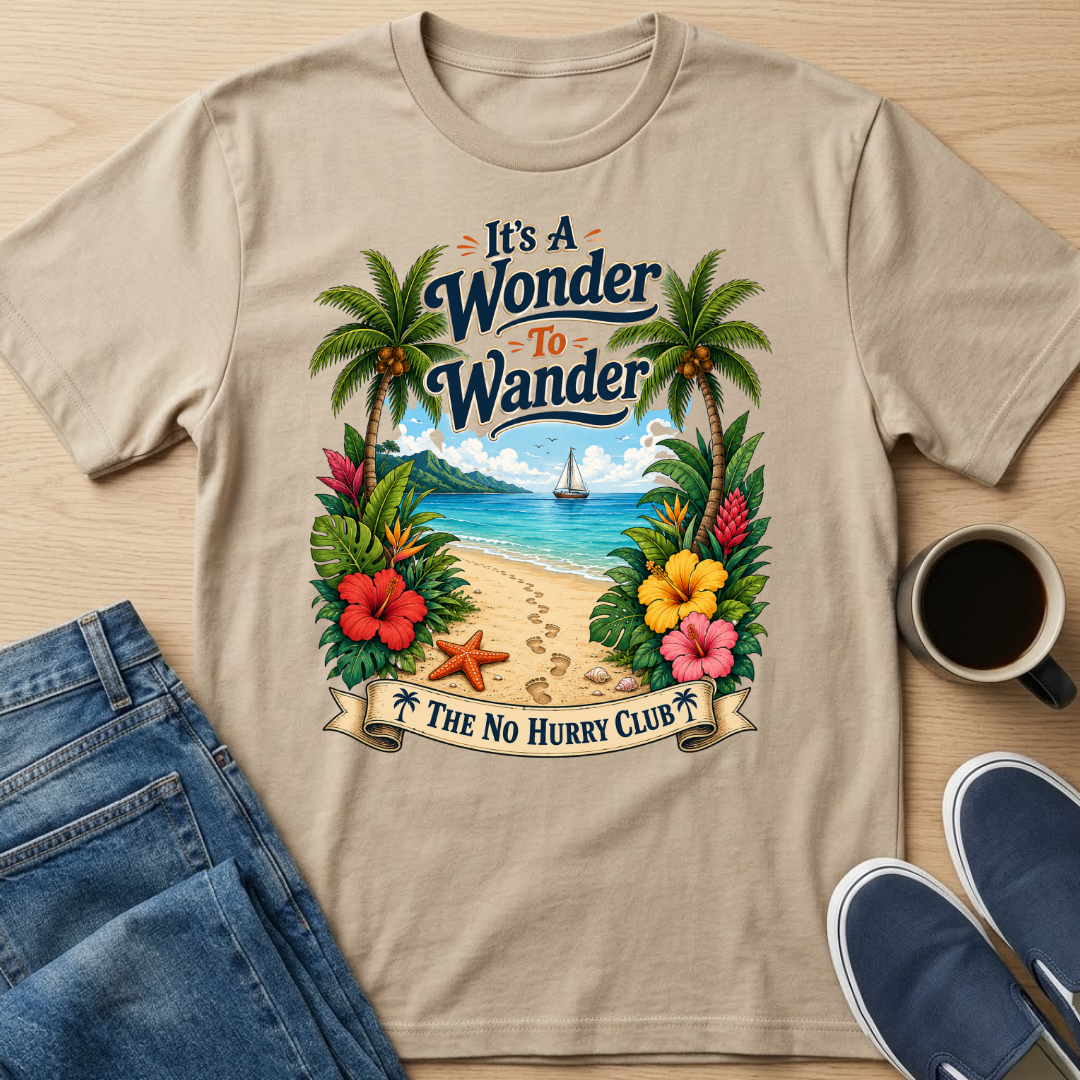 Wonder To Wander Tropical Beach T-Shirt
