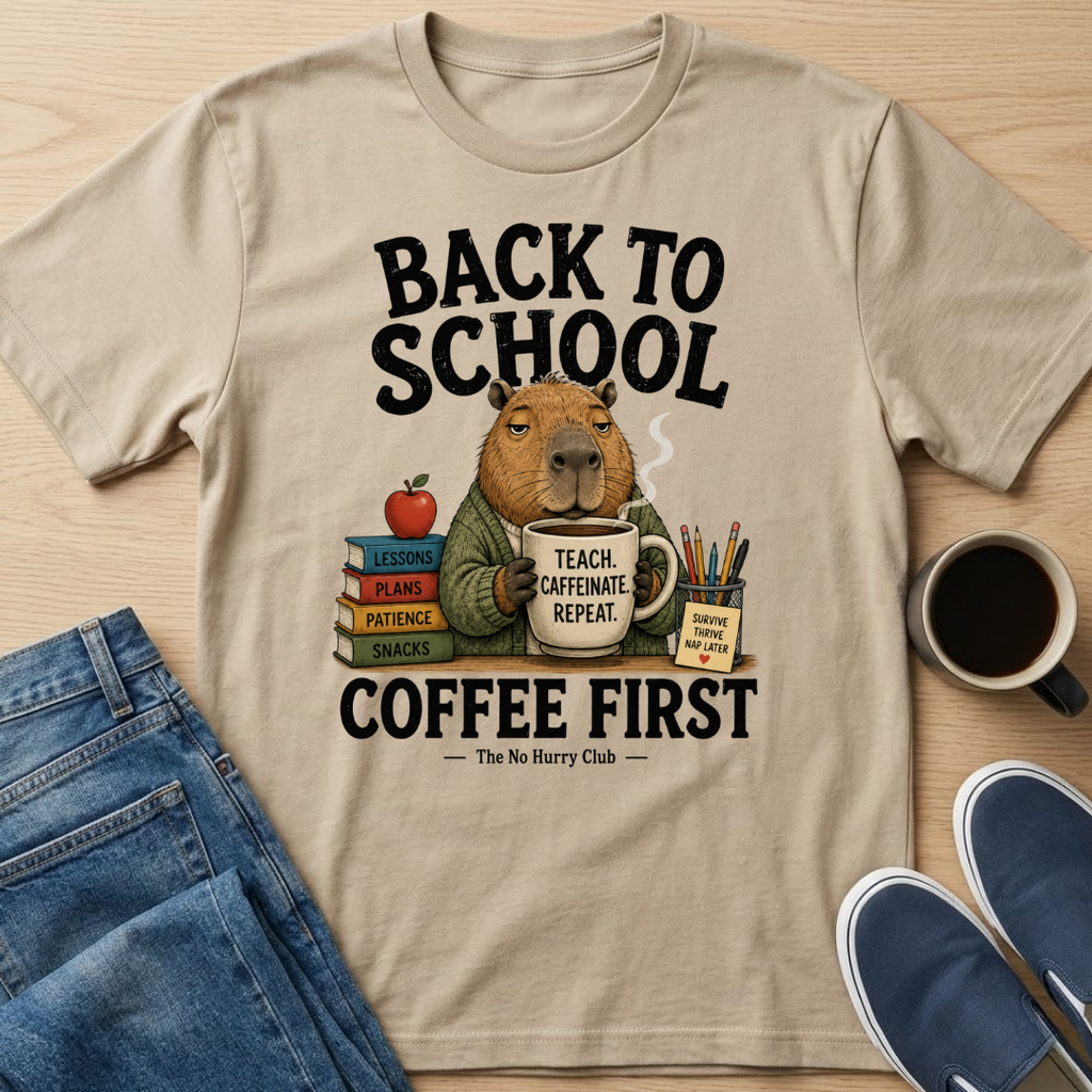 Back To School, Coffee First T-Shirt