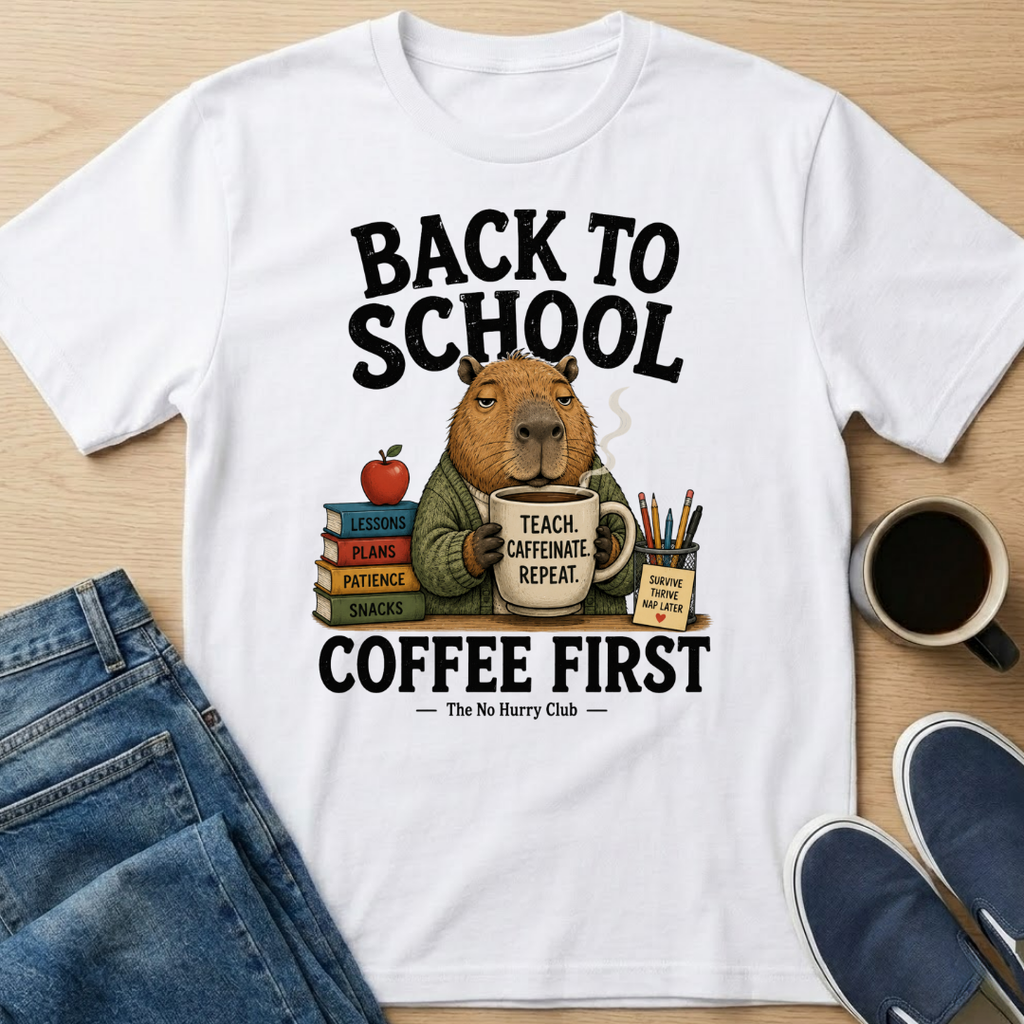 Back To School, Coffee First T-Shirt
