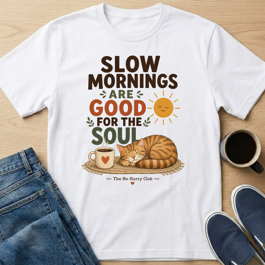 Slow Mornings Cat T-Shirt