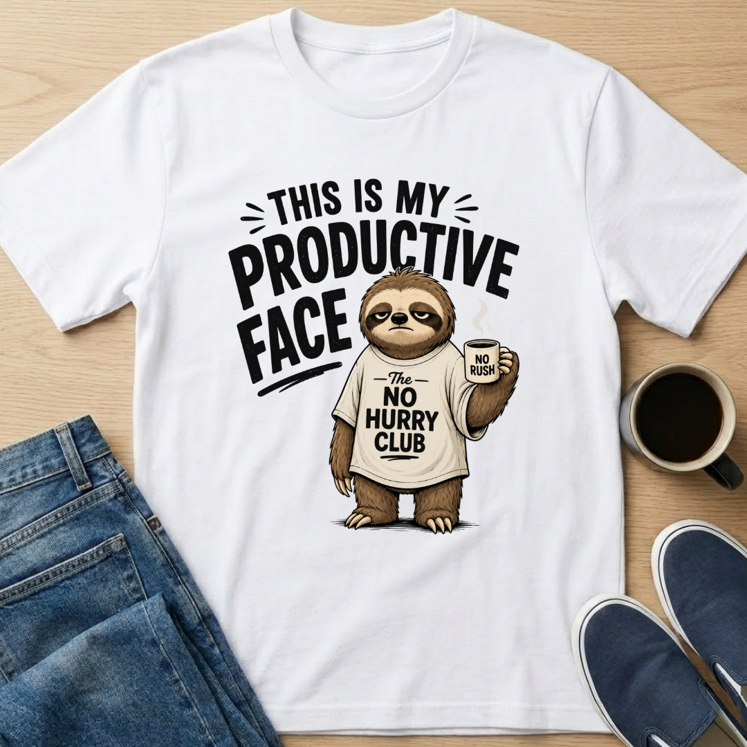 Productive Face Sloth T-Shirt
